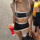 Conjunto Streetwear Slim com Decote Quadrado &amp; Costas Abertas